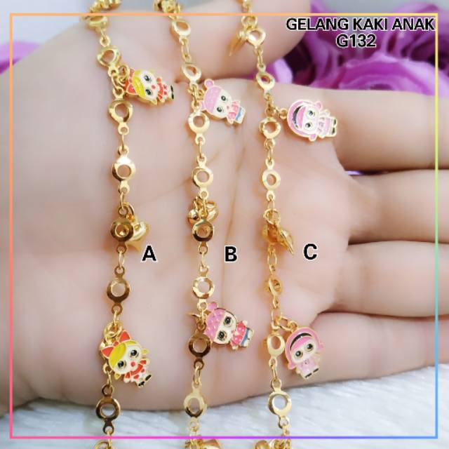 Gelang xuping gelang kaki anak LOL lapis emas gold G132