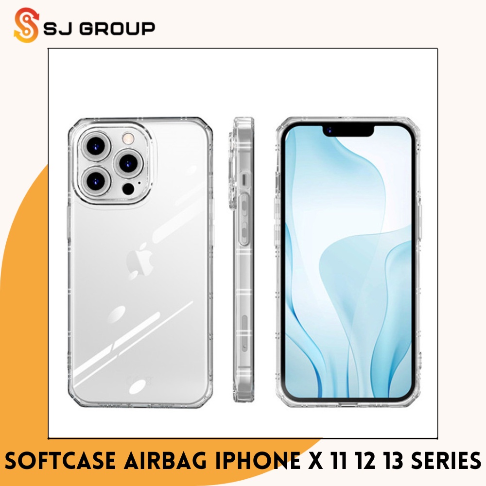 SOFTCASE AIRBAG IPHONE X 11 12 13 SERIES CASING ANTICRACK CLEAR BENING TPU