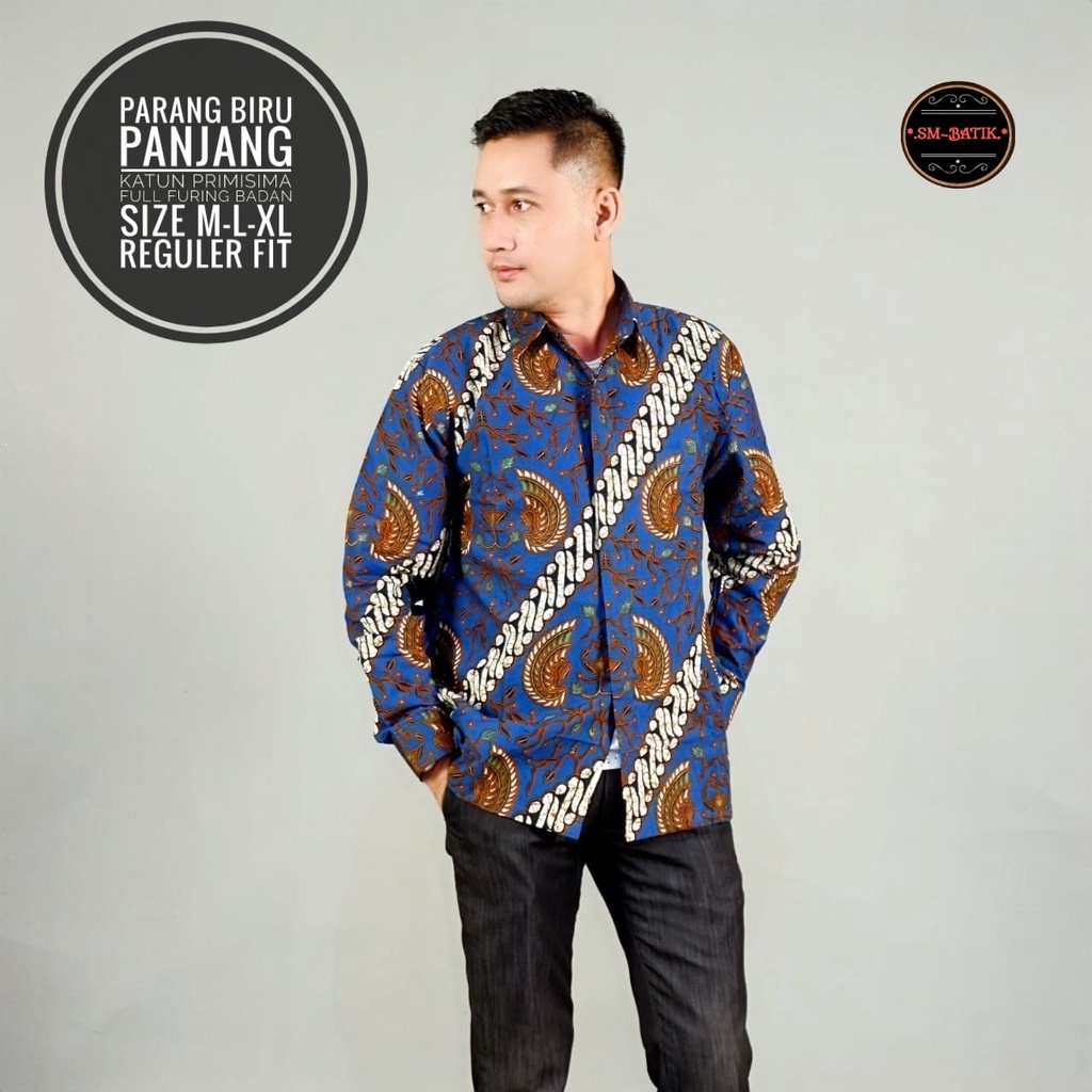 PARANG BIRU SM BATIKSOLOAMANAH KEMEJA BAJU BATIK PRIA SOLO LENGAN PANJANG PENDEK LAPIS FURING ATASAN BATIK PREMIUM MODERN KATUN HALUS GUNARDO BIMO IJO GUNAWAN GURDO IJO NAGA ABU BINTARA BRAMANTYA WISAKA KUNING SUKET SEGORO PEKSI KUNING NARAYA IJO PEKSI