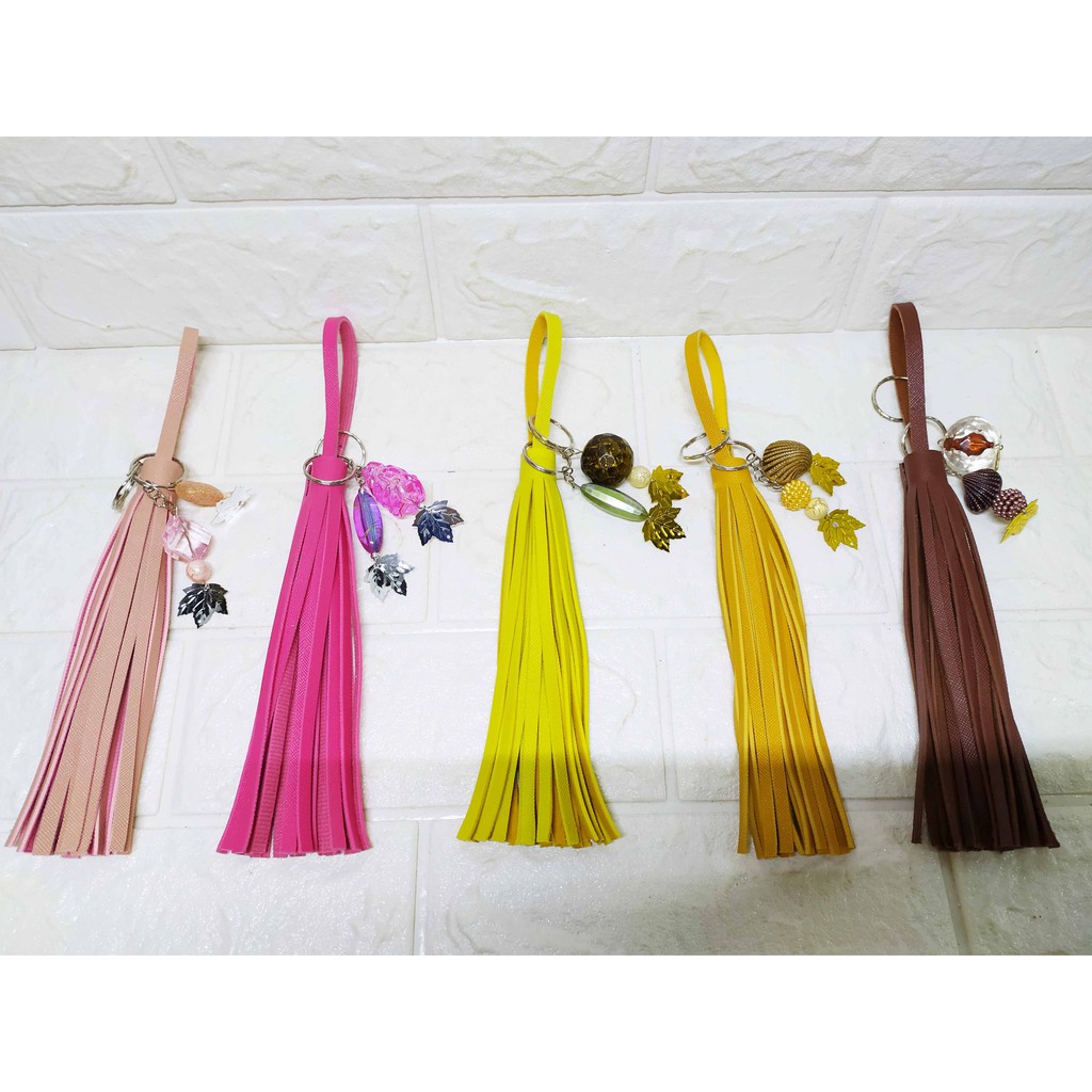 Tassel Kulit Besar - Tassel Gantungan Kunci Aksesoris Elegent