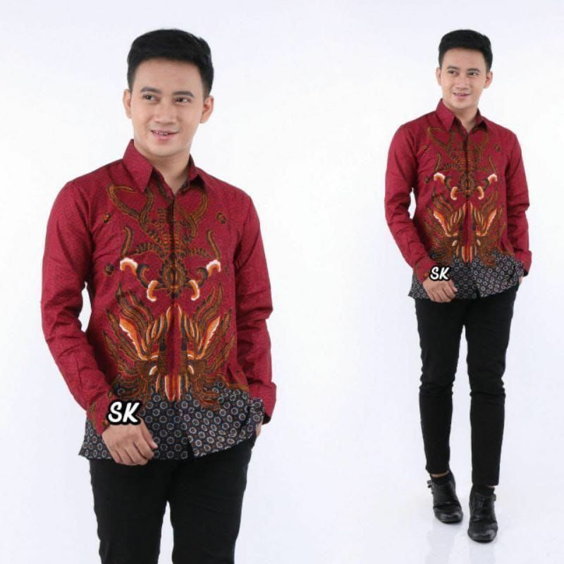 Kemejan batik pria lengan panjang batikpekalongan batikmodern batikpekalongan batikpria