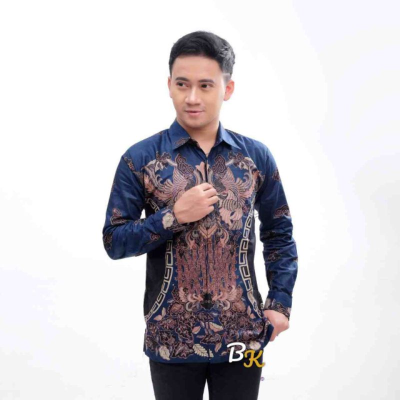 Batik pria / BajuBatikpria / Kemejabatiklenganpanjang size m l xl  Atasan batik seragam terlaris ker