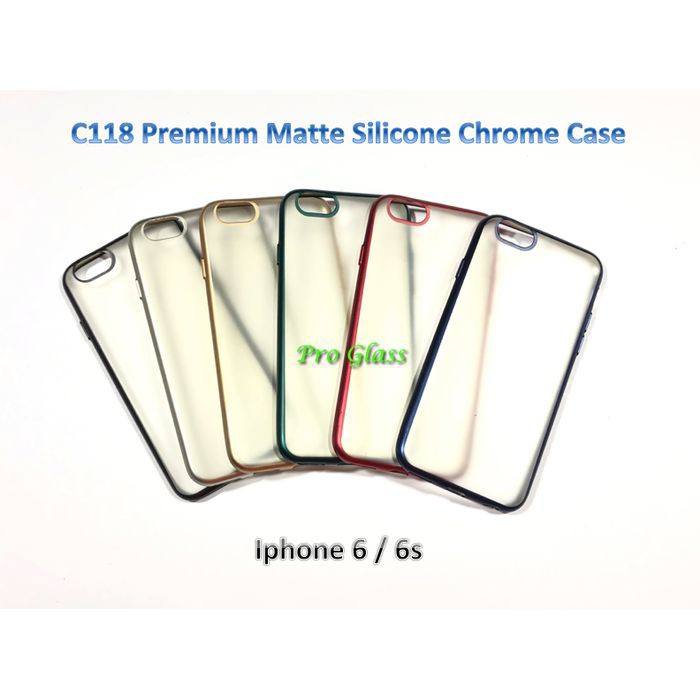 C118 Iphone 6/6s/6+/6s+/7/8/7+/8+/xr/x/xs/xsmax/11/11pro/11pro MAX Matte Silicone Chrome Case