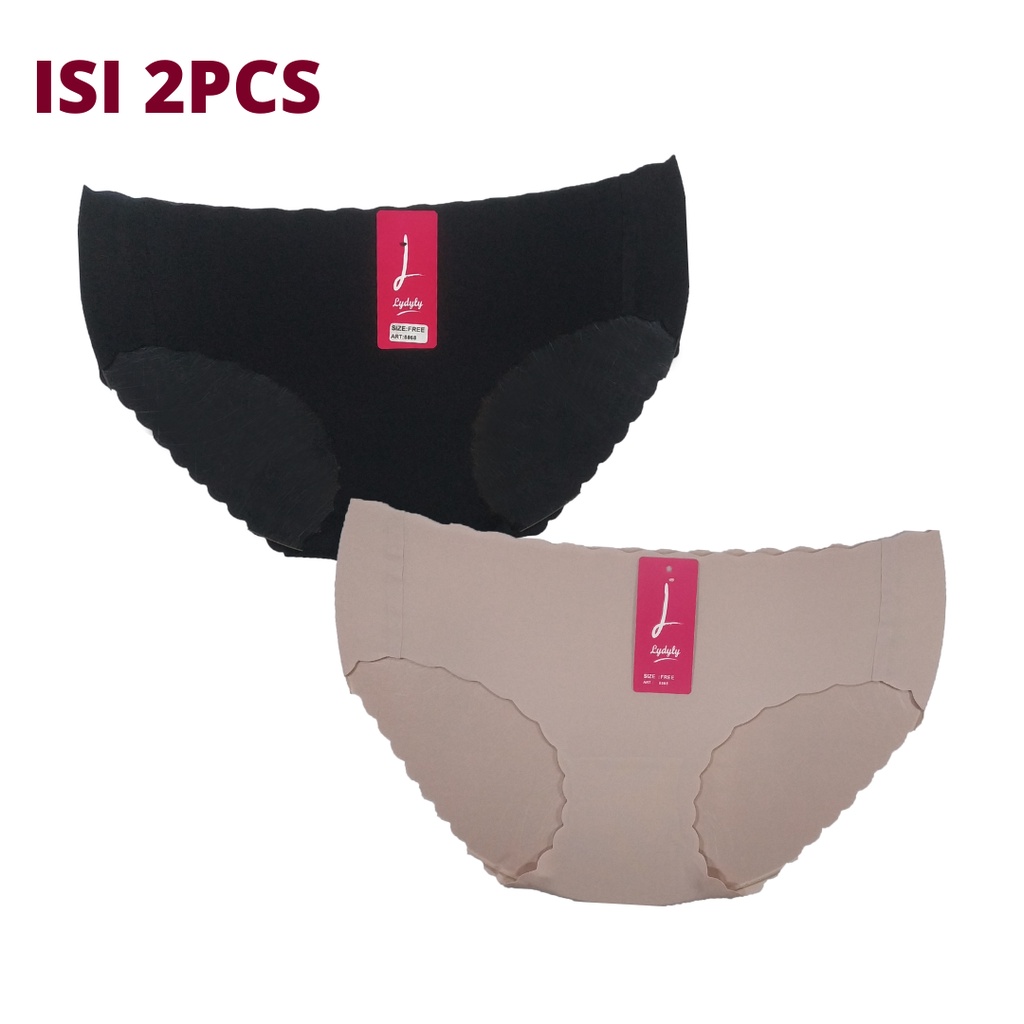 Lydyly - [ISI 2PCS] Celana Dalam Wanita Seamless Gelombang | CD Premium Quality Halus Tanpa Jahitan 