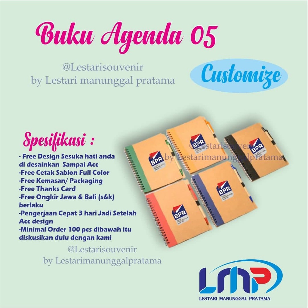 

Souvenir Buku Agenda Custom (05) / custom souvenir wedding buku agenda dan bolpoint cetak / souvenir kantor buku agenda dan bolpoint cetak / souvenir buku agenda bolpoint promosi bank