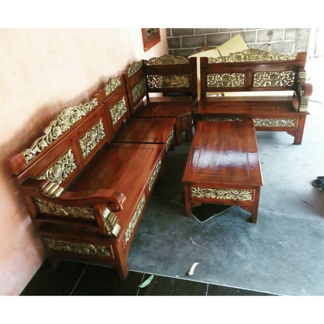 Kursi Tamu Sudut Bagong Kursi Tamu Kayu Jati Ukir Jepara