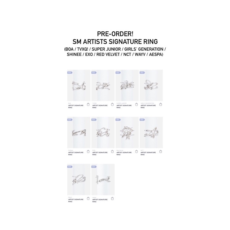 (Pelunasan) SM Artists Signature Ring