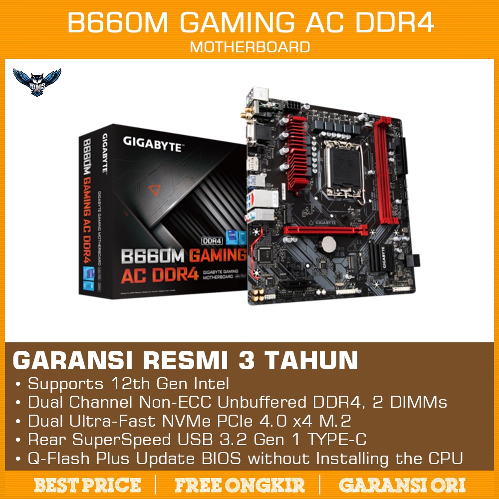 Gigabyte B660M GAMING AC DDR4 | Motherboard Intel B660 LGA 1700 M-ATX