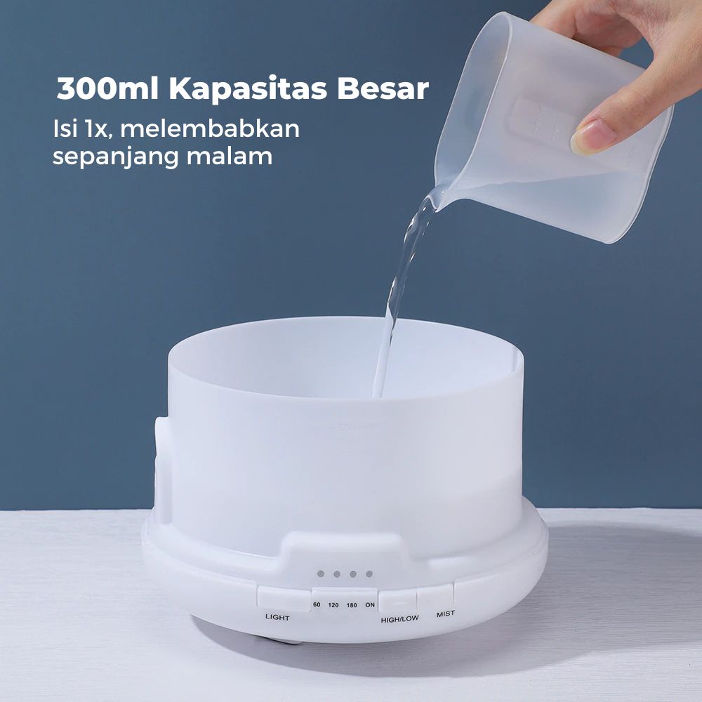 GRATIS EMAS Humidifier Pengharum ruangan Elektrik 7 LED With Remote Control 300ml
