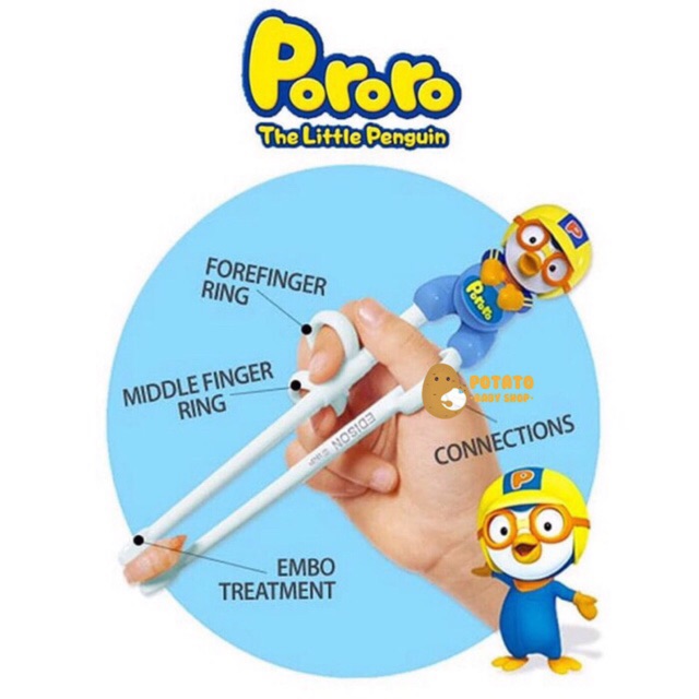 Edison Training Chopstick Sumpit Pororo Series Phoby Loopy Crong