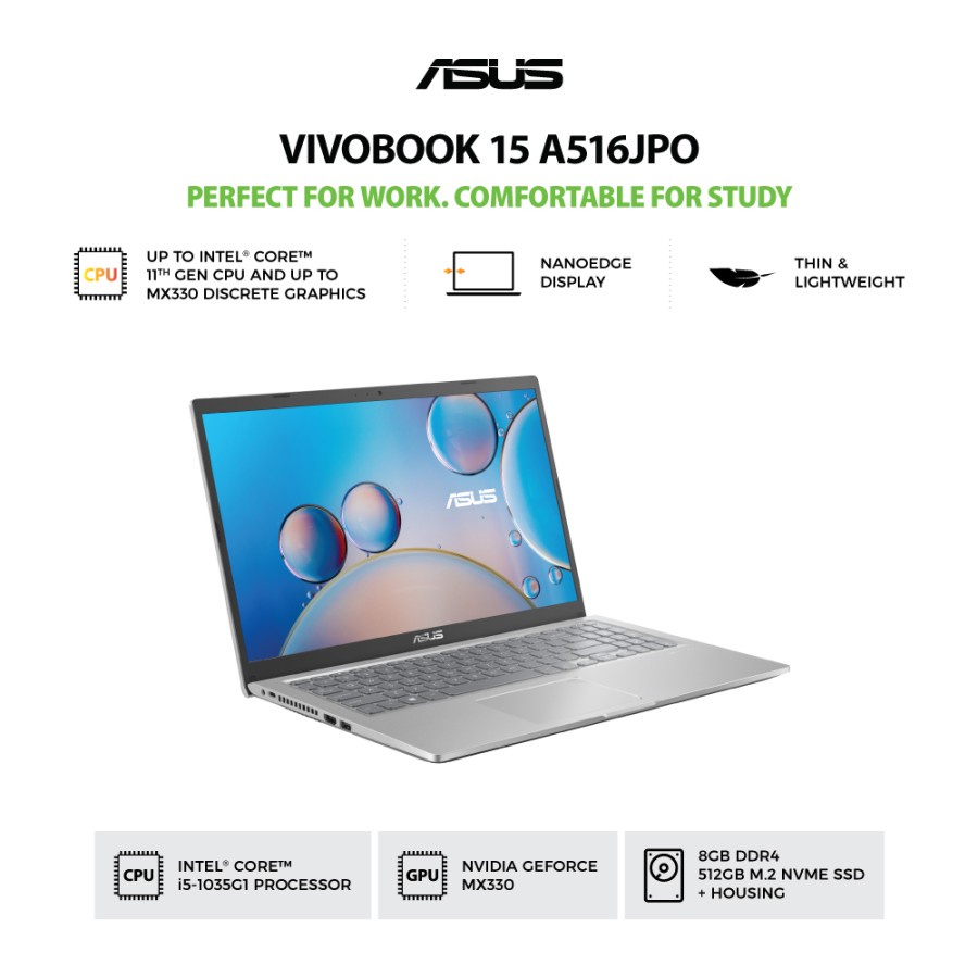 ASUS VivoBook 15 A516JPO-VIPS552 - Transparent Silver