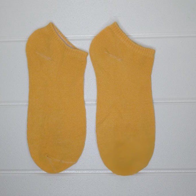 TOMSTORE.ID R097 Kaos Kaki Motif Wanita Pria Korea Cute Semata Short Socks Pendek Fashion Import-POLOS KUNING