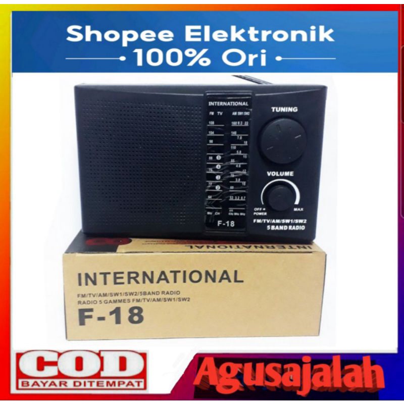 ✅CUCI GUDANG RADIO INTERNASIONAL F18 ///RADIO PORTABLE  AC DC RADIO RODJA ////// radio pemutar kaset