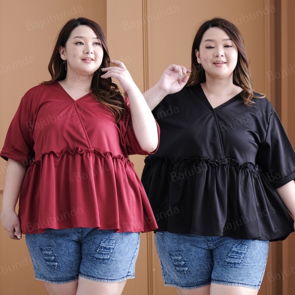 Atasan Wanita Jumbo LD 130 Big Size Blouse Plus Size BAJUBUNDA LOLA