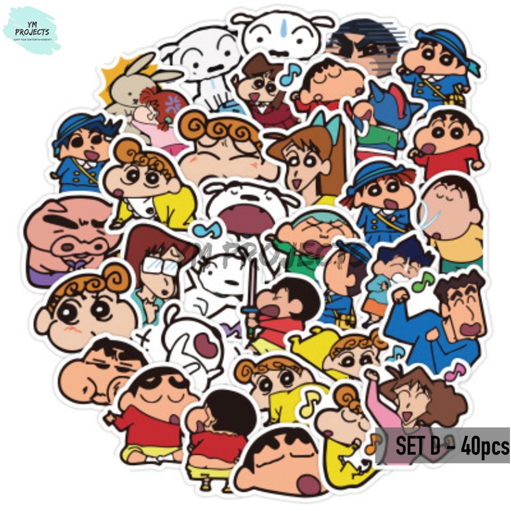 

40PCS STICKER SHINCHAN/GAMBAR TEMPEL STIKER CRAYON SHINCHAN TAHAN AIR