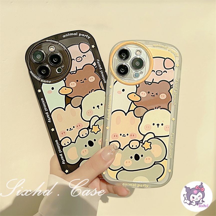 Redmi Note 12 12R 11 11s 10s 9s 8 12Pro 12C 12 10C 10 9C 9T A1 11A 10A 9A 9 A2 Xiaomi 11 Lite 12 Lite 12T 11TPro Mi Poco M3 X5 X3Pro NFC Cute Cartoon Koala Printing Thickened Round Lens Protection Phone Case Soft Cover