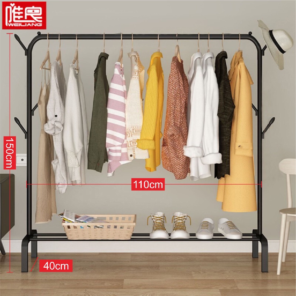 Windproof Clothes Hanger Dengan Gantungan Topi - HITAM M734