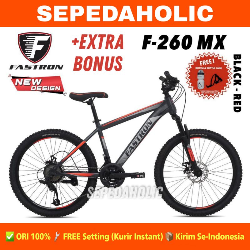 Sepeda Gunung MTB FASTRON F 260 MX Ukuran 24 26 Inch 3x8 Speed Rem Cakram