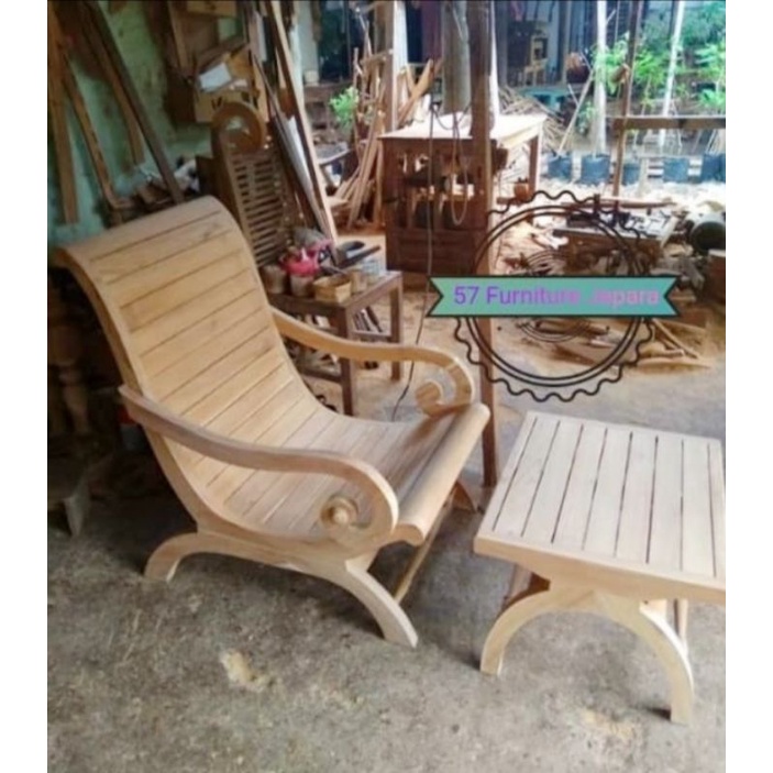 Set Meja Kursi Teras Tamu - Meja Kursi Jati Model Unik - Mentahan