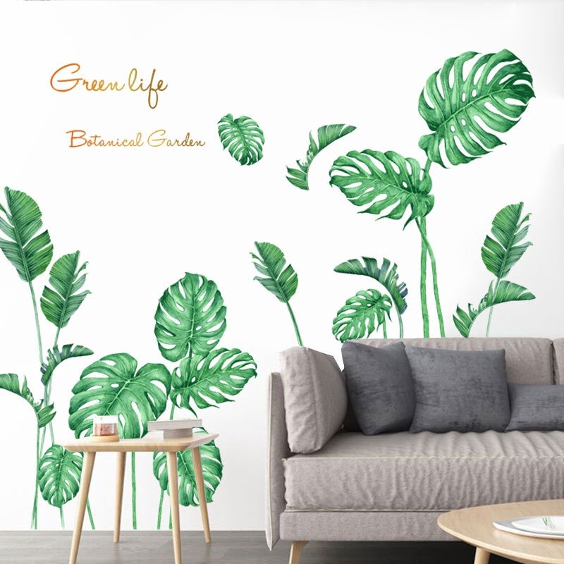 60x90cm Creative Self-adhesive Green Vegetation Wall Stickers Wall Decals for Bedroom Living Room Decor