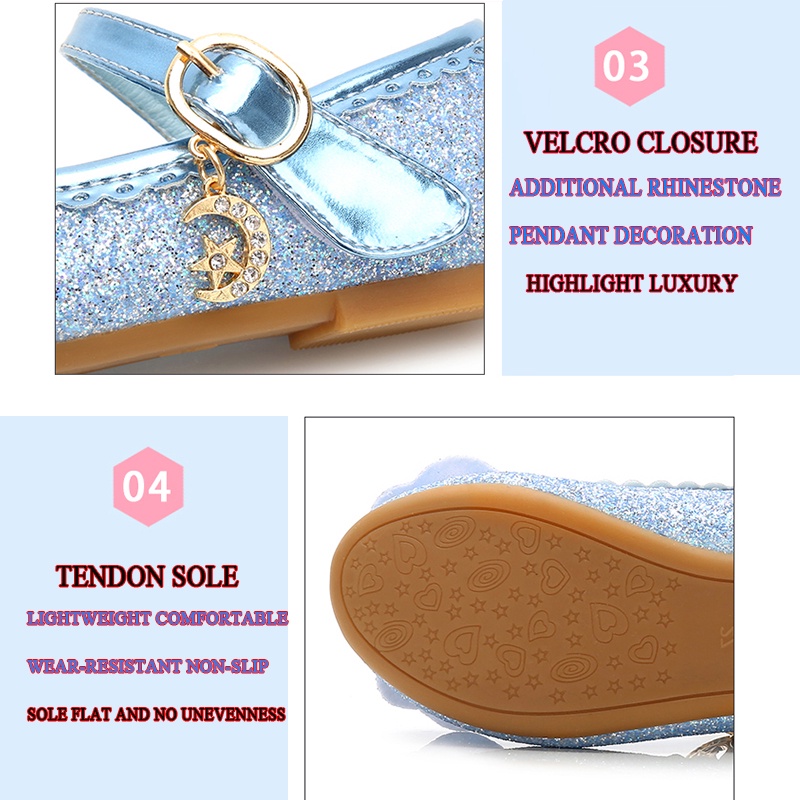 Sepatu Frozen Anak Perempuan 24-37 Sepatu Princess Elsa Anna Girl Party FLAT Shoes Anak