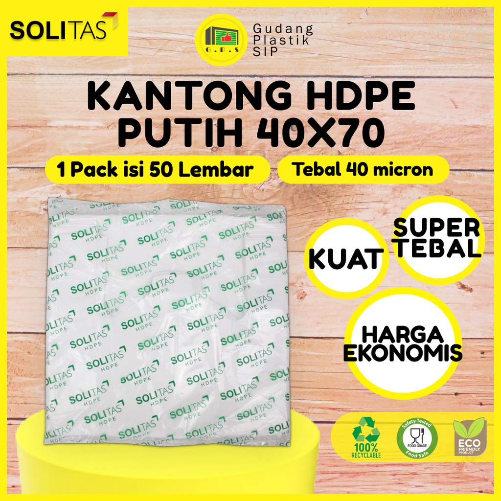 Kantong Plastik Kresek Putih Tebal UK 40x70 HDPE