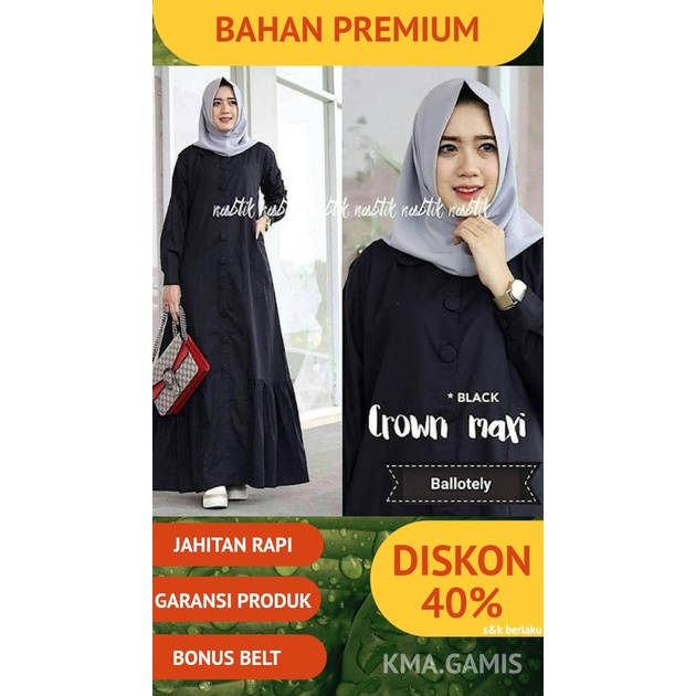 Gamis Terbaru Gamis Remaja Baju Gamis Wanita Muslim Terbaru Crown Maxi murah Gamis Syari