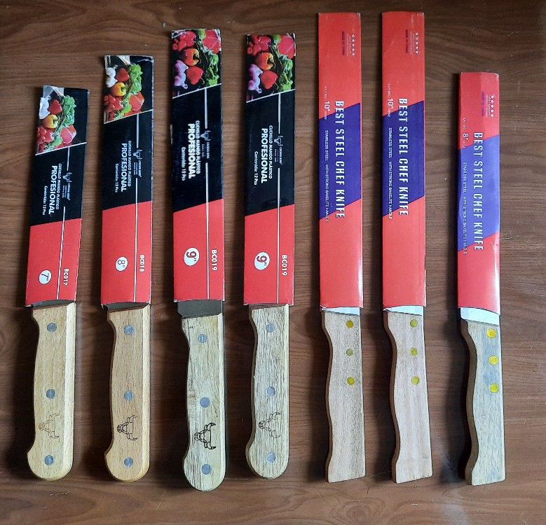 Pisau Dapur Pengupas Pemotong Pisau Masak Bahan Stainless Pegangan Kayu