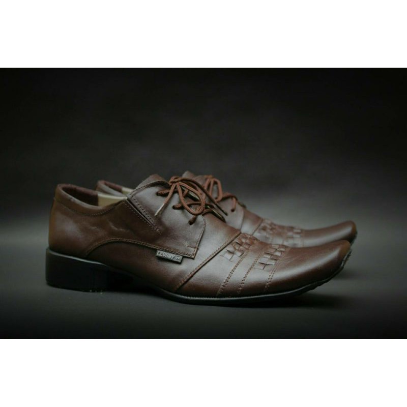 SMX Sepatu Formal Pria Sepatu Pantofel Pria Kulit Asli Sepatu Pria Casual Sepatu Kasual Cowok / Cowo Oxford Kerja Kantor Kuliah Kondangan Gaya Keren Kekinian Original Murah Terlaris