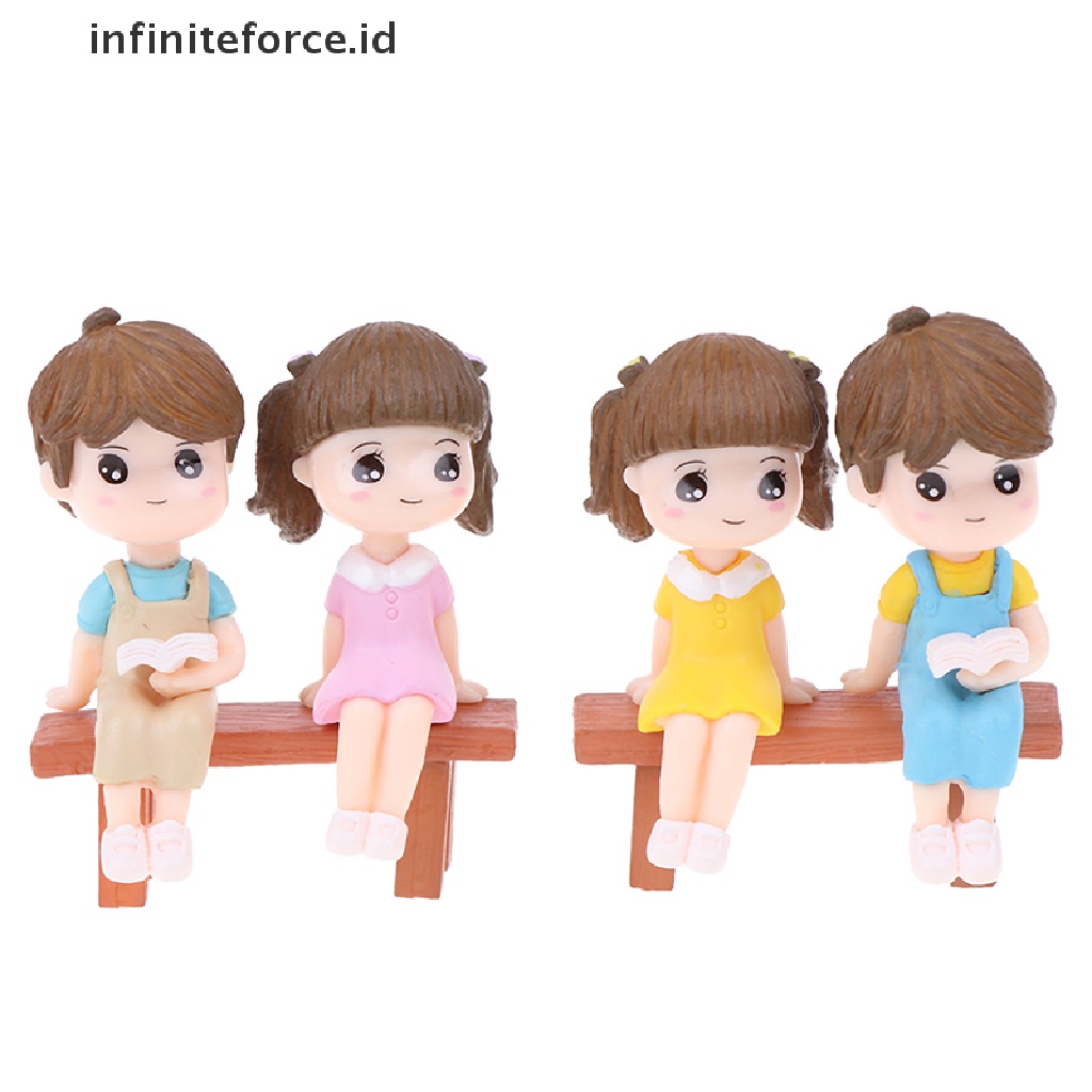 Infiniteforce.id 1 Set Miniatur Pasangan Kekasih DIY Dekorasi Lanskap Mikro Rumah Boneka