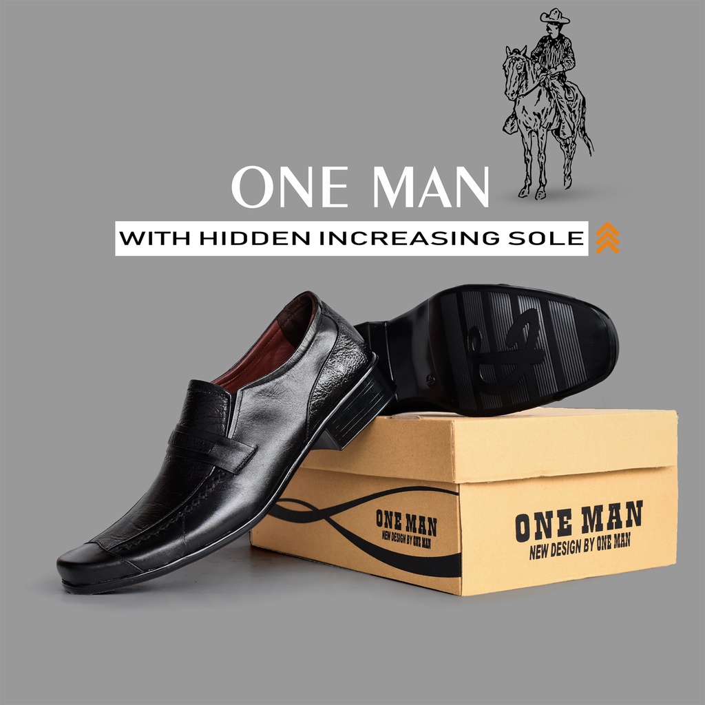 ONE MAN sepatu kantor pria kasual terbaru 2023 keren bahan 100% kulit sapi original size 39-43