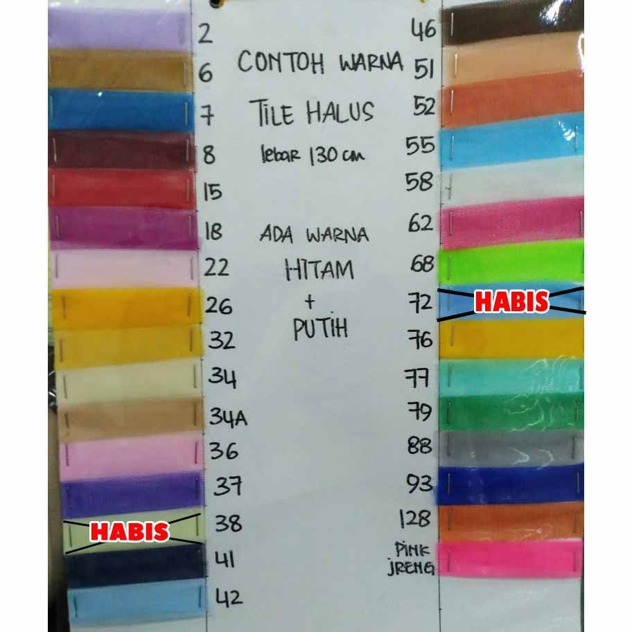 KAIN TILE/ TULLE /TILLE PER METER SEDIKIT KAKU TIDAK HALUS KHUSUS SOUVENIR/DEKORASI/HIASAN AKSESORIS-2