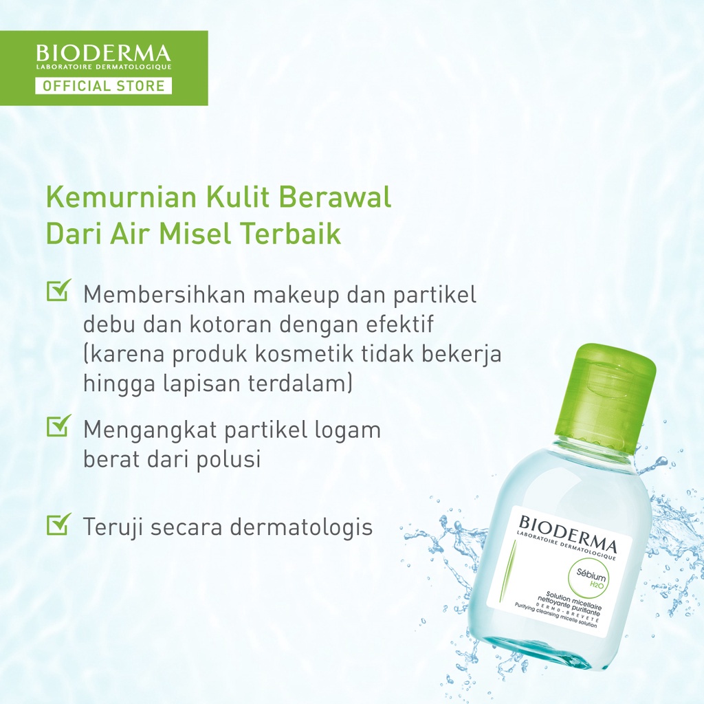 Bioderma Sebium H2O 100ml - Micellar Water untuk Semua Jenis Kulit / Kulit Sensitif