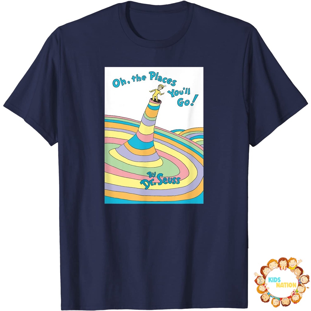 Baju anak Dr. Seuss Oh the Places You'll Go Book Cover T-shirt baju anak murah Fashion Bayi Fashion 
