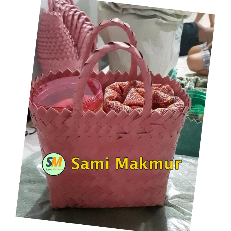 Tas Anyaman Plastik Murah Polos Mini Keranjang Belanja untuk Bingkisan Hampers Parcel Wadah Hampers Pernikahan