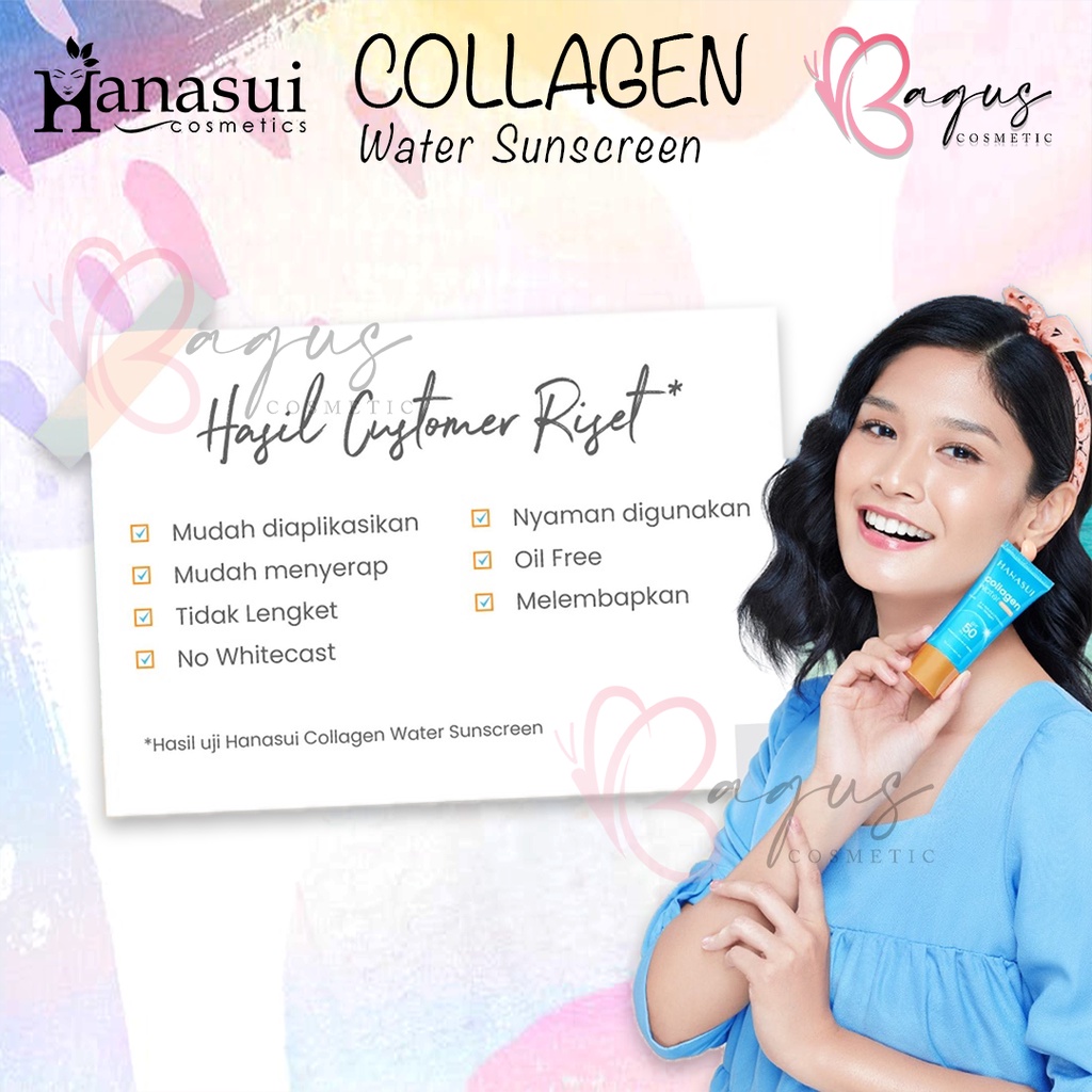 ⭐BAGUS⭐HANASUI COLLAGEN WATER SUNSCREEN SPF 50 PA++ 30ML | Sunscreen