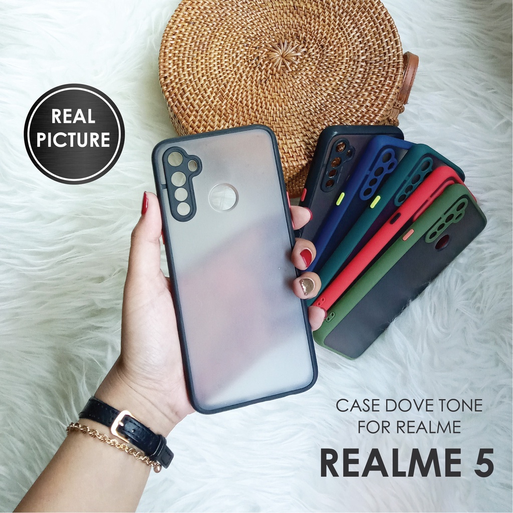 CASE HP REALME 5 / 5i SOFTCASE DOVE MATTE PLUS PELINDUNG CAMERA