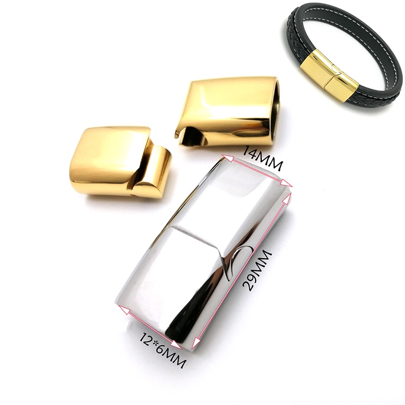 &lt; E2id &amp; &gt; Gesper Magnetik Bahan Stainless Steel Untuk Gelang Kulit DIY