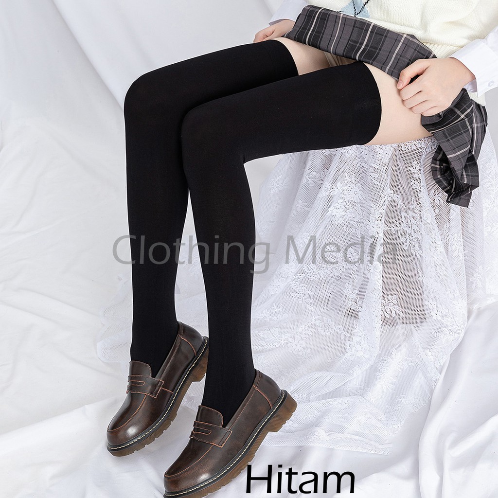 Kaos Kaki Panjang 65cm Velvet Overknee Elastis Kaus Paha Tinggi Jepang Thigh High