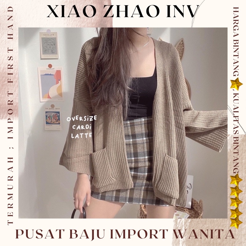 Cardigan Rajut Wanita Oversize Outer Premium Korean Style Fit to L | Pocket Cardigan