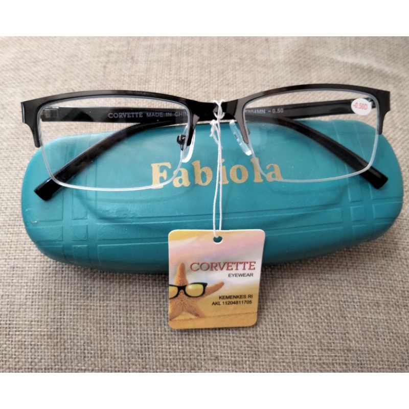 Kacamata Minus Frame Besi Setengah Gantung/Pria Dan Wanita Antiradiasi