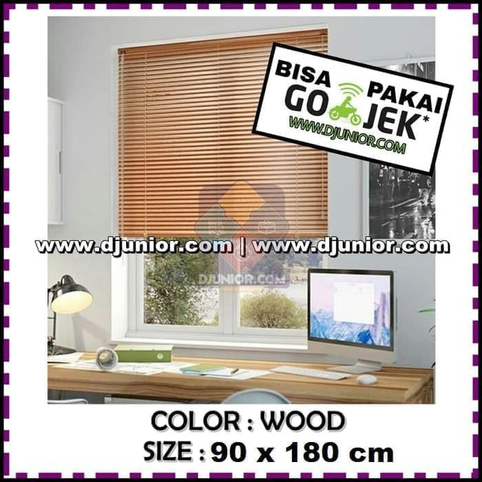 TIRAI LIPAT / TIRAI JENDELA GULUNG / ROLLER BLIND / VENETIAN BLIND 90 x 180 / 90x180 cm WOOD TERMURAH ACE KRIS FORHOME