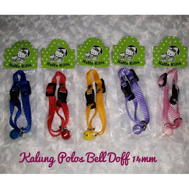 Kalung kucing polos 1 lonceng doff 14mm