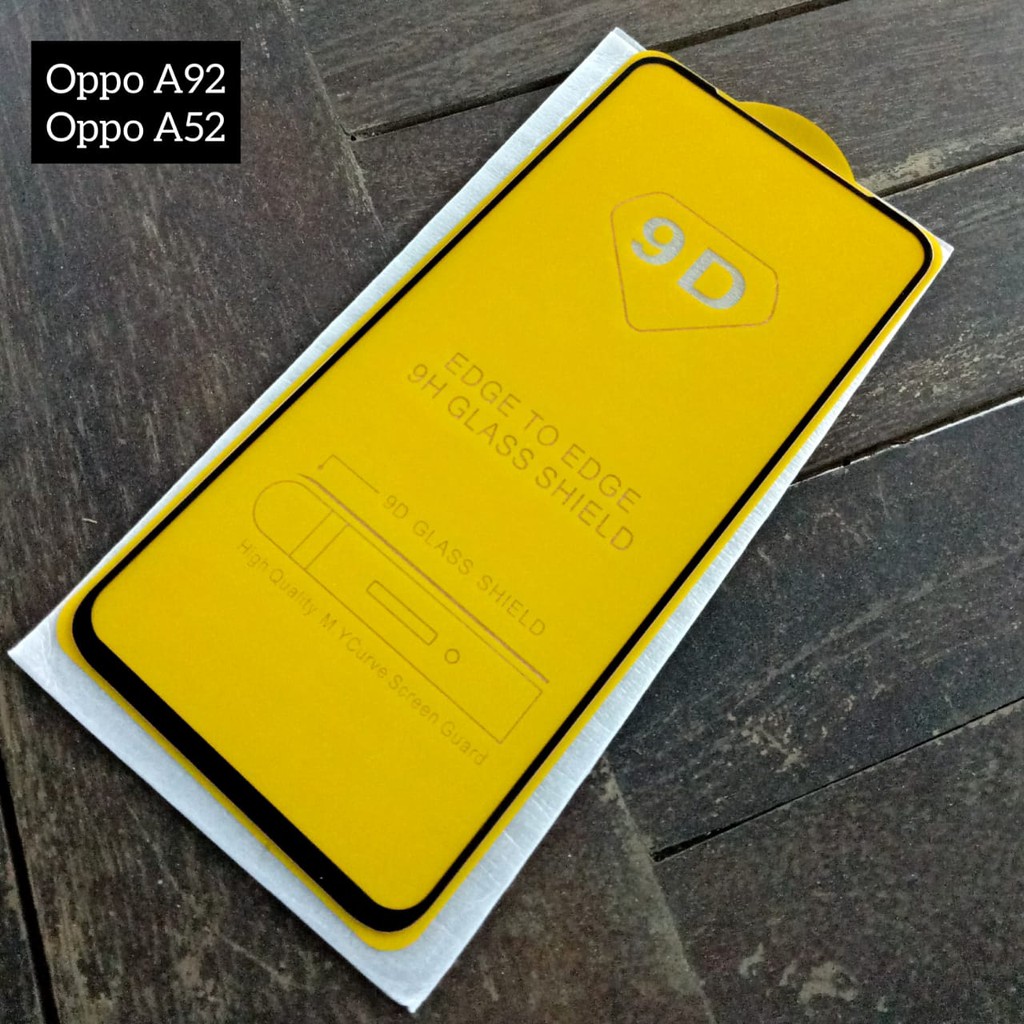 Tempered Glass 9D Oppo A53 A52 A92 11D Full Cover Premium Quality