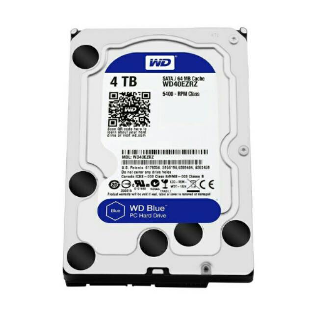 Harddisk (HDD) Internal PC WD Blue 4TB Sata 64MB Cache