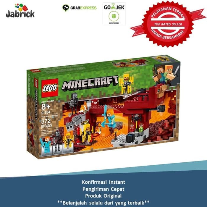 Jabrick 4218 Lego 21154 Minecraft The Blaze Bridge Shopee Indonesia - blaze rod roblox