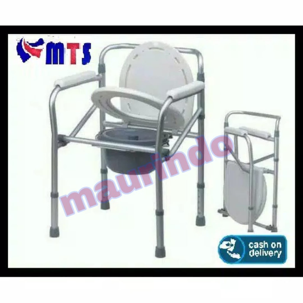 COD - Sella / Onemed Deluxe Comode Kursi BAB Lipat Tanpa Roda Commode Chair