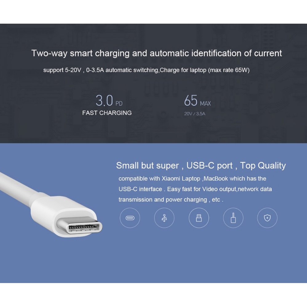 XIAOMI USB-C to VGA and Gigabit Ethernet Multi-Adapter - ZJQ04TM - USB-C HUB Adapter to VGA - RJ45 - USB - Type C