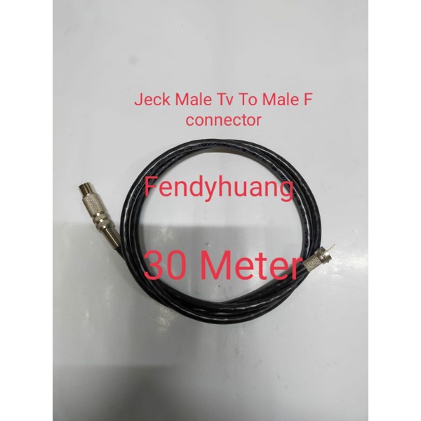 Kabel antena digital Receiver jack Tv male besi to jack male F connector 30 meter
