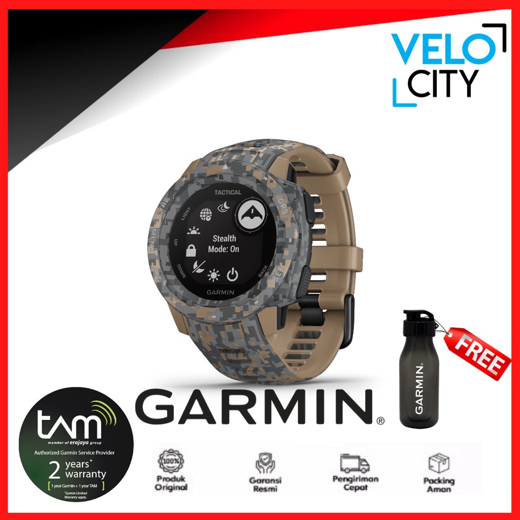 Garmin Instinct Tactical Camo Coyote Tan Garansi Resmi TAM 2 Tahun